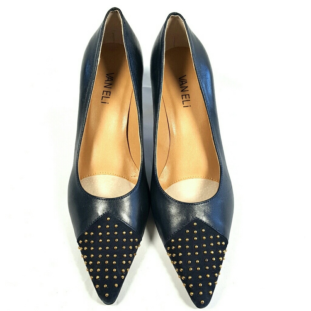 VANELi Dark Navy Blue Studded Heels